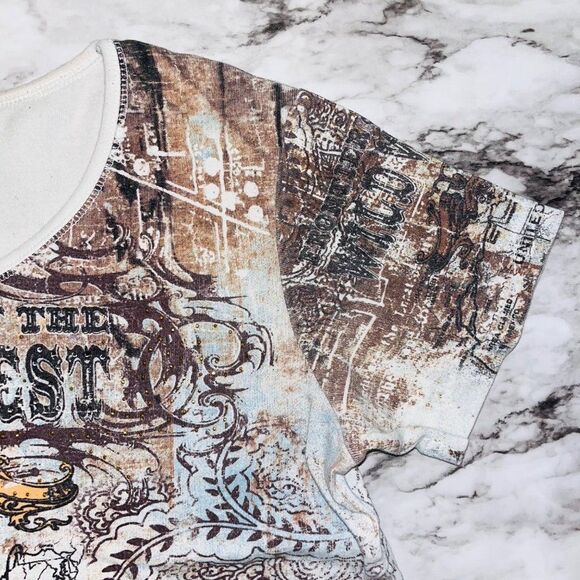 Cactus Bay | Western Short Sleeve Shirt | Tan | Women's | M - Picture 3 of 7